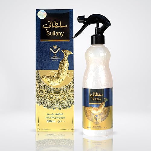 Almas Perfumes Sultany Air Freshener - 480 ML 16.9FL.OZ of Fabric spray - Natural Aged Oud Scent - Odor Fighting Room Spray - long lasting Aroma