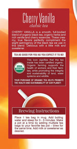 Davidson's Organics, Cherry Vanilla, 25-count Tea Bags, Pack of 6