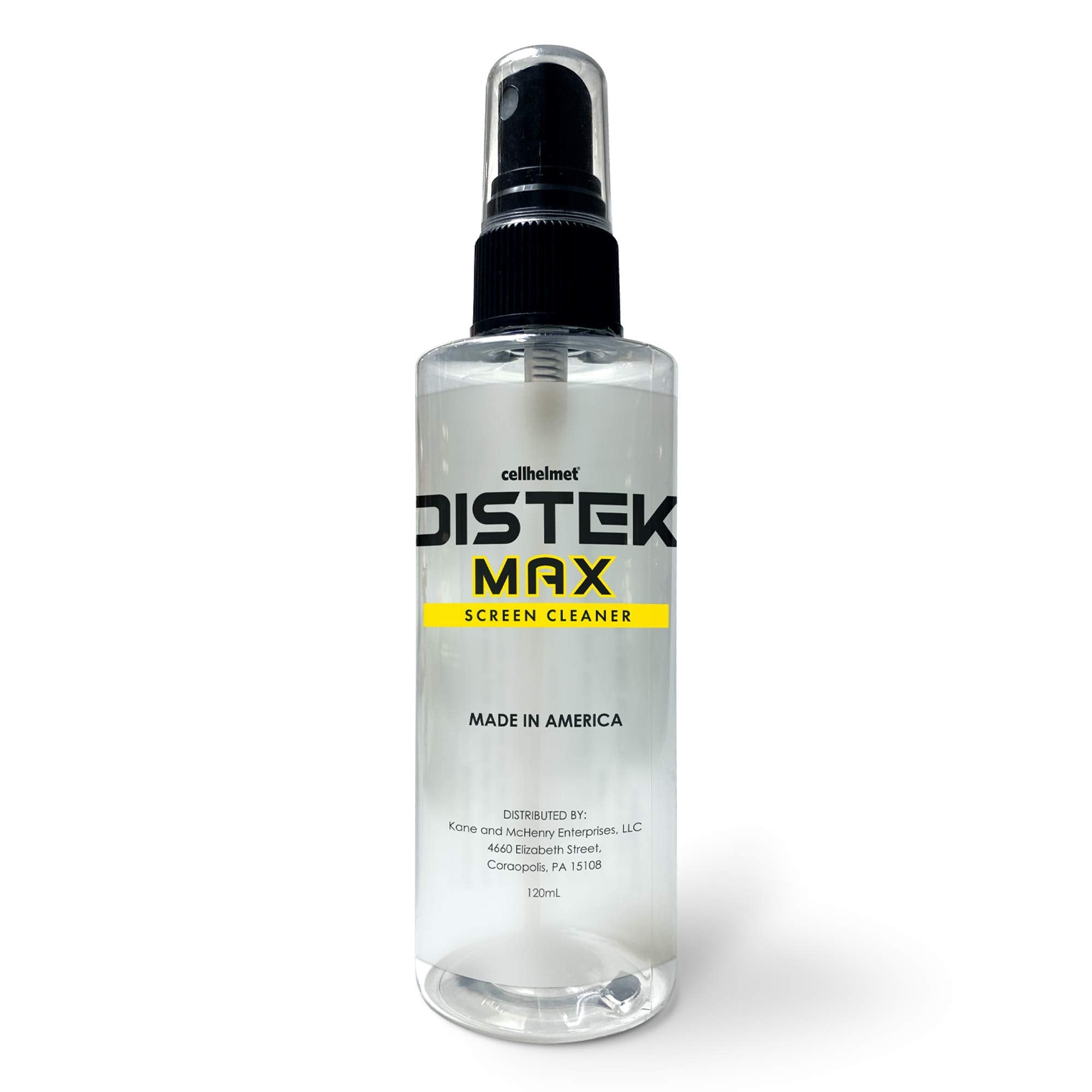 cellhelmet DISTEK Max Screen and Phone Cleaner Disinfectant with 70 Percent Isopropyl Alcohol 70% Universal for All Glass Displays, LCD - 120mL / 4oz