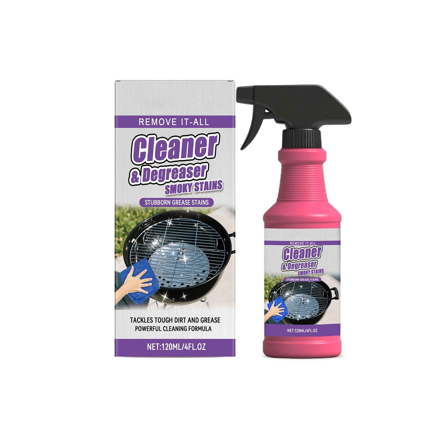 0BtunkIMQH Fast Acting Heavy Duty Grill Degreaser Spray, 2026 Upgrade BBQ Grill Cleaner, Multi-Functional Stubborn Grease Smoky Stains Remover