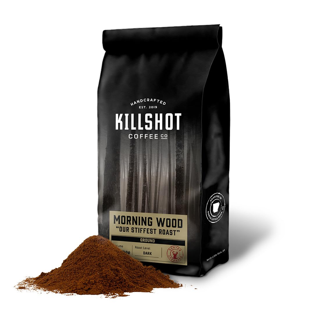 Killshot Coffee Morning Wood, Dark Roast Ground Coffee - 12 Ounce Bag