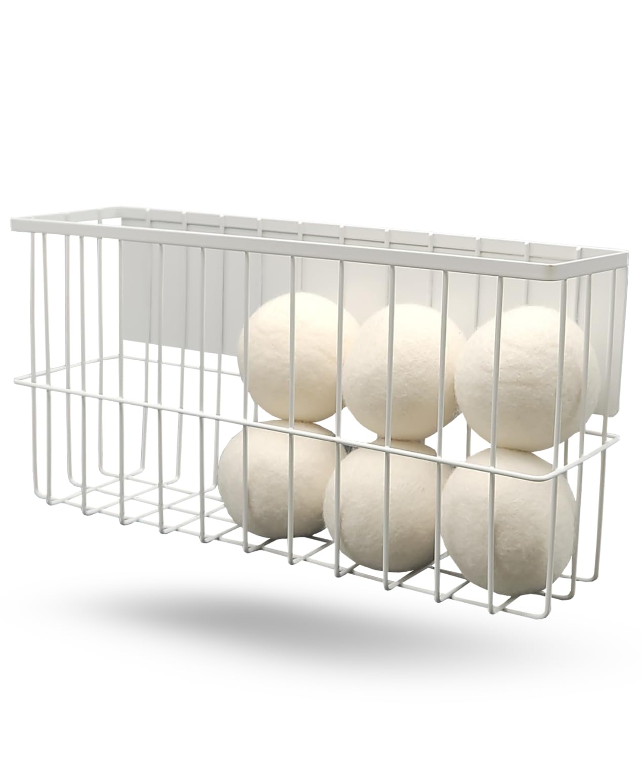 6 XL Wool Dryer Balls & Magnetic Dryer Ball Holder - Natural Fabric Softener, Reusable, Reduces Clothing Wrinkles and Saves Drying Time - Dryer Ball