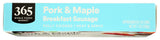 365 by Whole Foods Market, Breakfast Pork & Maple Sausage Links, 7 oz, Frozen