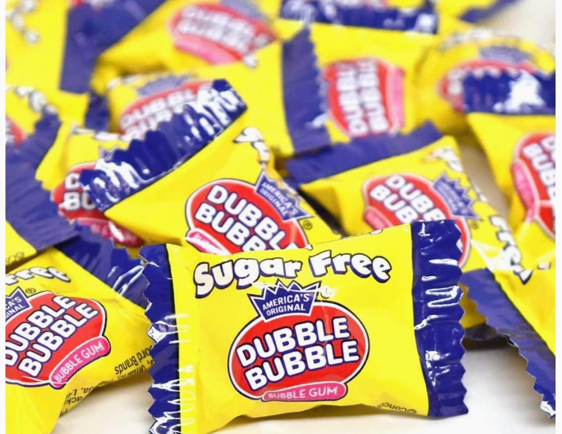 PHILCON6 Dubble Bubble Gum 3.25 Ounce Bag (2 Pack) - Individually Wrapped Sugar Free Bubble Gum Individually Wrapped Sugar Free Bubble Gum 2pack