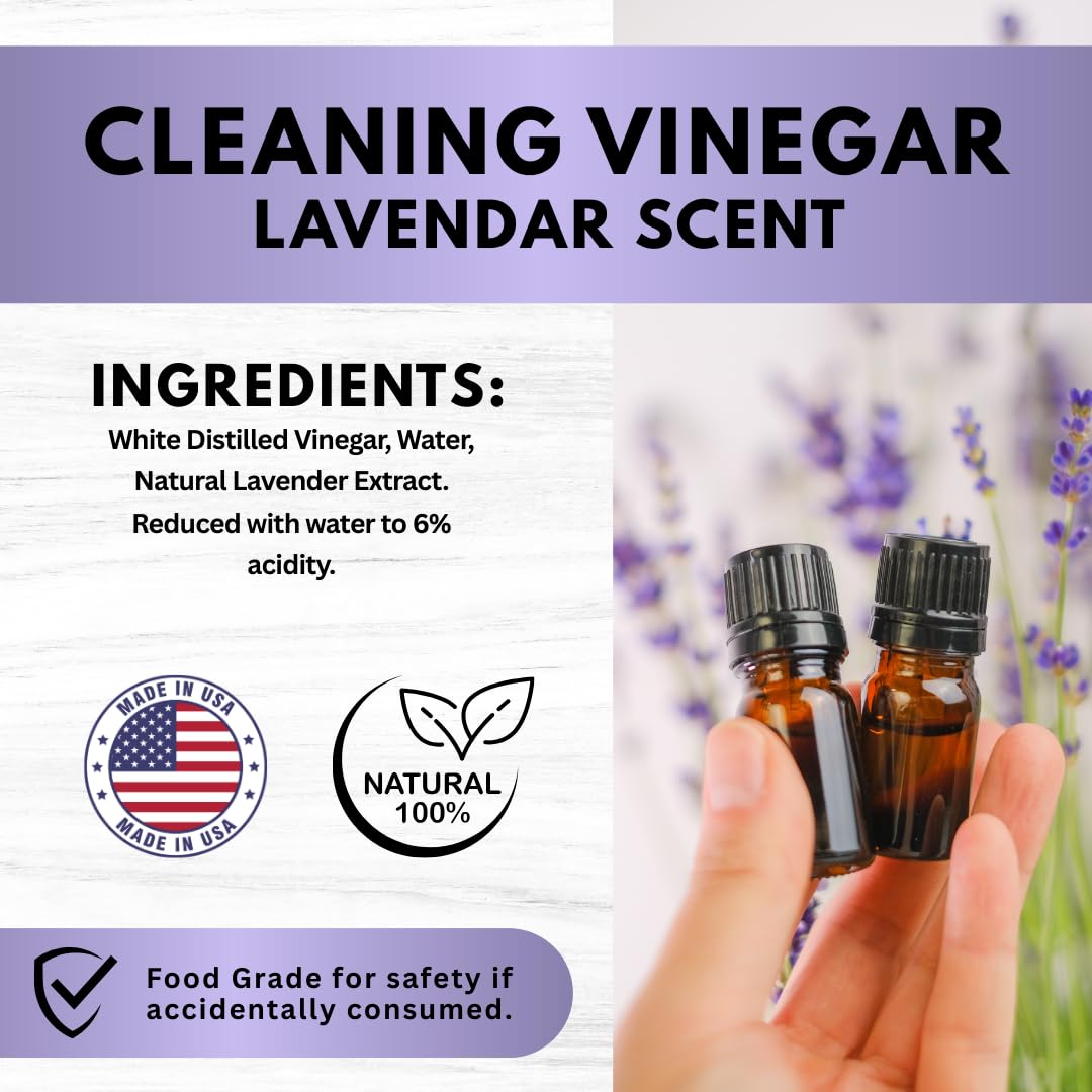 White House Cleaning Vinegar, Natural, Safe Multi-Purpose Home Cleaner (64 Fl Oz (Pack of 1), Lavender)