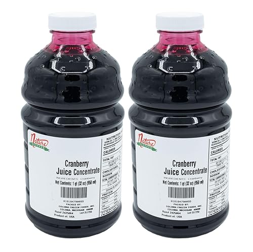 Nature Blessed 100% Pure Cranberry Fruit Juice Concentrate - 2 Quarts (2/32 fl oz bottles), Applications: Home Wine Making, Brewing, Distilling, Hard