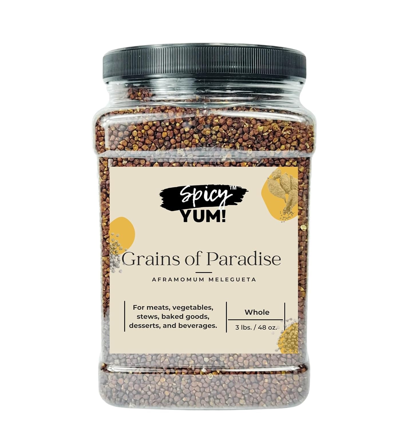 Spicy Yum! Grains of Paradise - Whole Alligator Pepper (Atare, Guinea Pepper, Melegueta) | 3 lbs (48 oz)