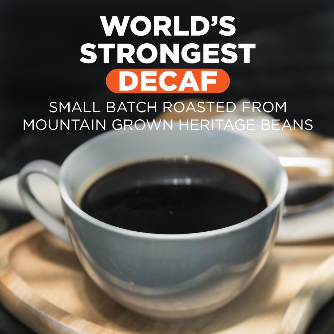 Maud's World's Strongest Decaf Coffee Pods, 100 ct, Decaffeinated Dark Roast Coffee in Single Serve Pods - 100% Arabica Coffee, Compatible with Keurig