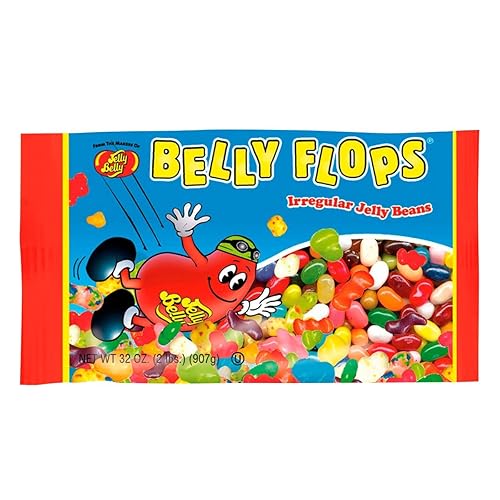 Jelly Belly Belly Flops® Jelly Beans - 10 x 2 Pound Bags of Irregular Jelly Beans - Assorted Flavors - 10 Count Case - Official, Genuine, Straight