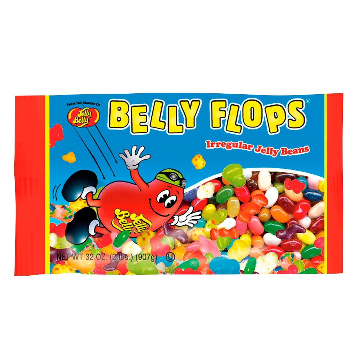 Jelly Belly Belly Flops® Jelly Beans - 10 x 2 Pound Bags of Irregular Jelly Beans - Assorted Flavors - 10 Count Case - Official, Genuine, Straight