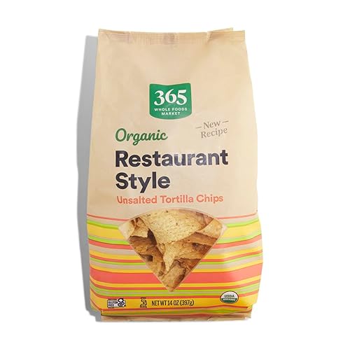 365 by Whole Foods Market, Organic Restaurant Style White Corn Tortilla Chips Unsalted, 14 Ounce