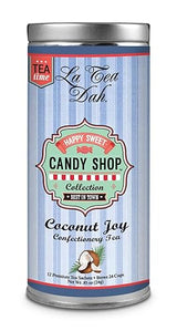 Coconut Joy Black Coconut Tea by La Tea Dah, Ceylon Black Tea Leaves with Real Coconut Flakes & Natural Coconut Flavor, Unsweetened Caffeinated