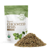 Halo Naturals Organic Chickweed Herb Cut & Sifted, 4 Ounces (Stellaria media) USDA Certified | Resealable Pouch| Packaged in The USA