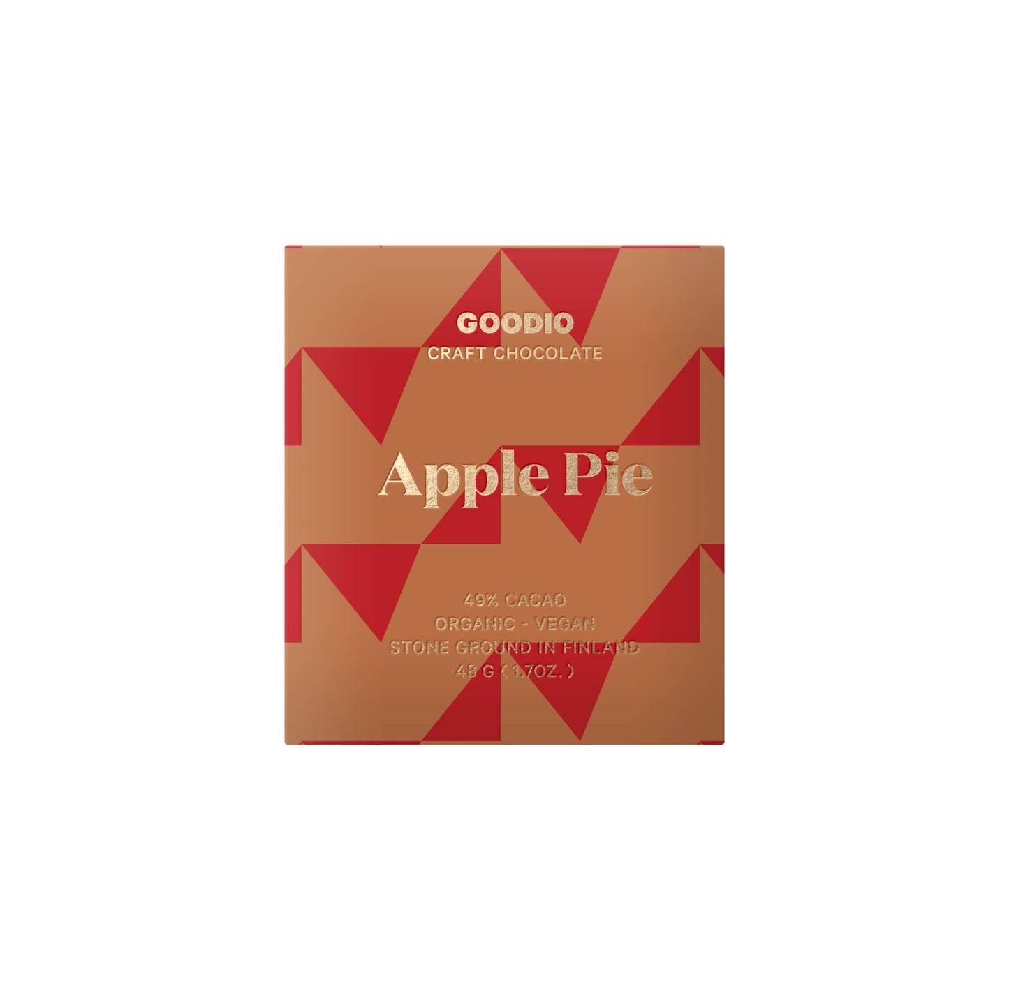 Goodio Organic Chocolate Bar, Apple Pie Chocolate 49%,1.7 Ounce, Vegan, Gluten-free, Soy-Free, non-GMO