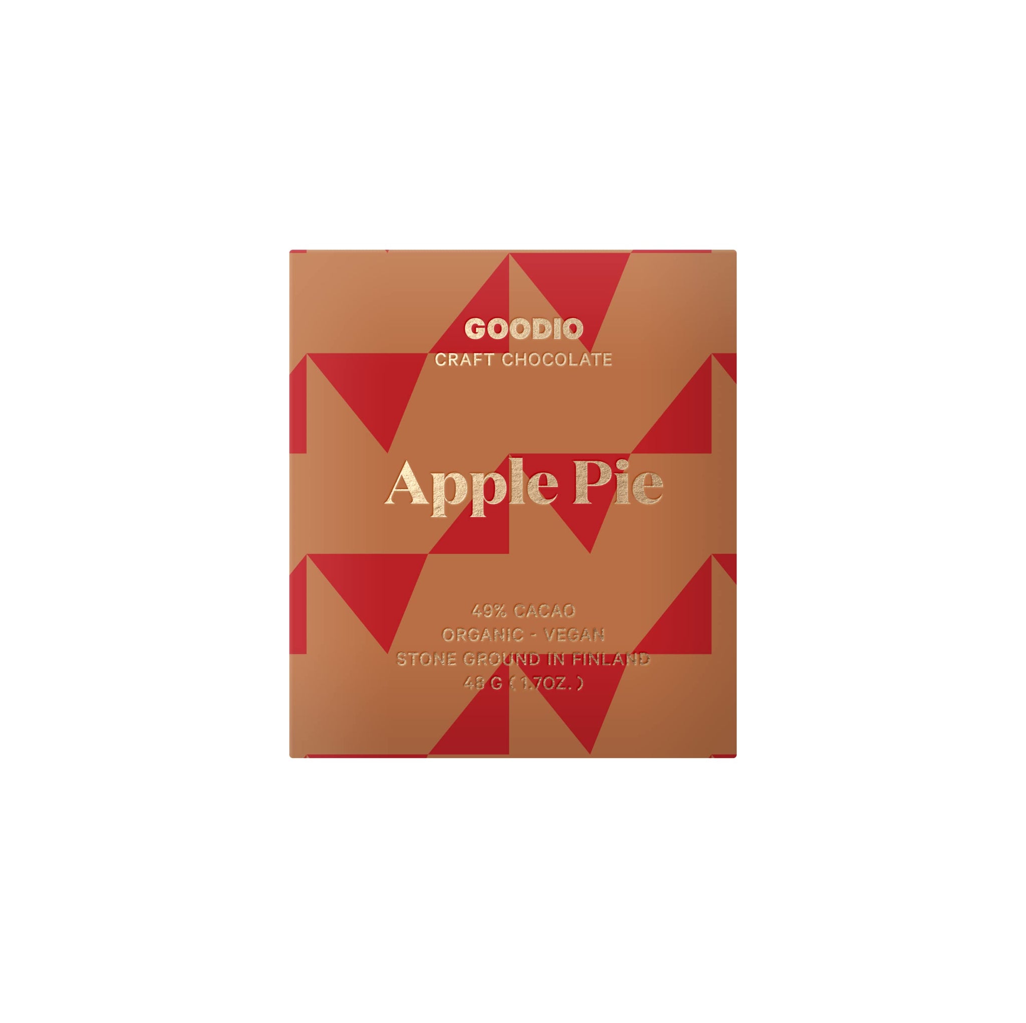 Goodio Organic Chocolate Bar, Apple Pie Chocolate 49%,1.7 Ounce, Vegan, Gluten-free, Soy-Free, non-GMO