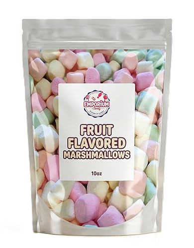 10 oz Fruity Marshmallows - Orange, Lemon, Strawberry & Lime Flavors - Soft, Colorful Sweet Treats for Snacks, Parties & Gifts - Add to Hot Cocoa