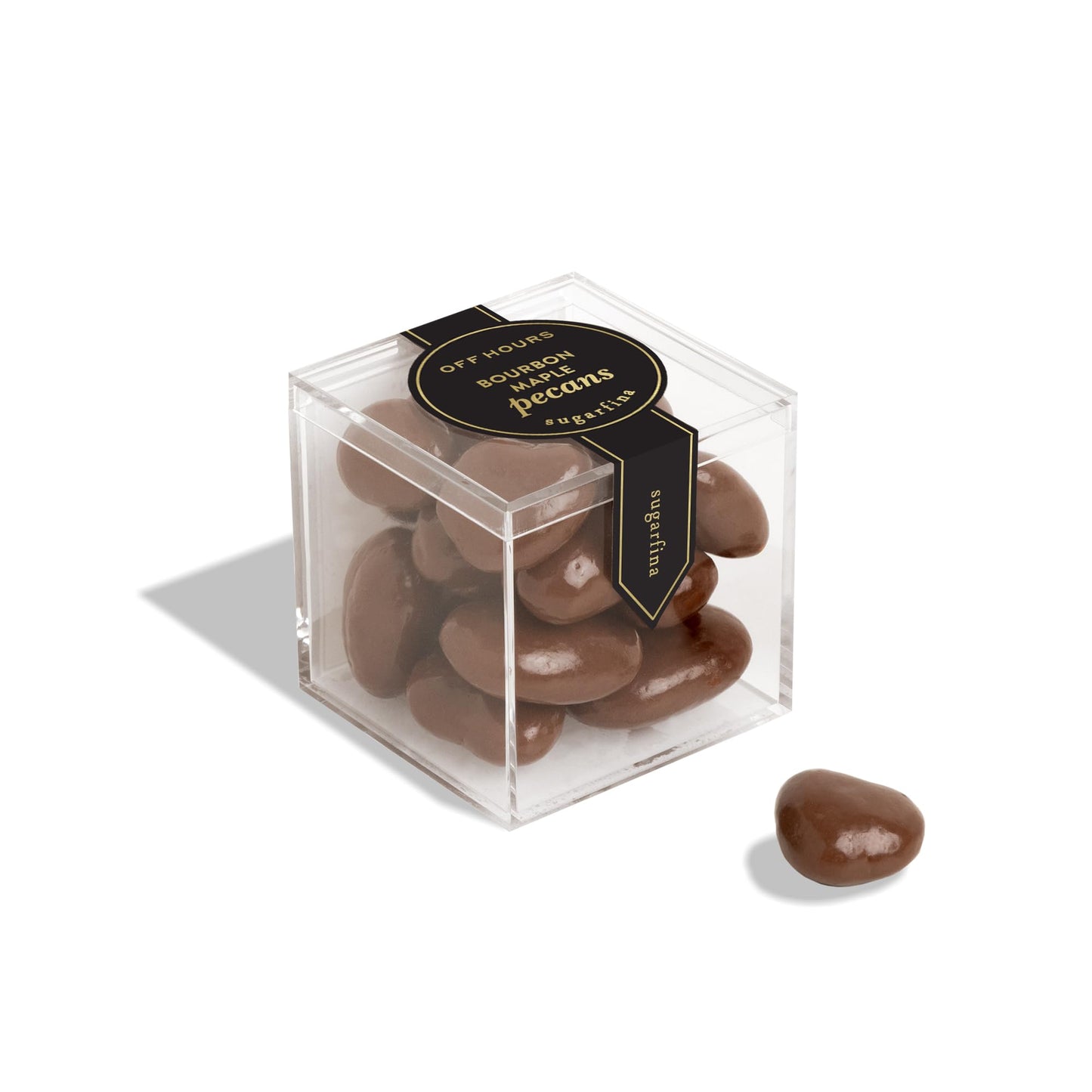 Sugarfina Maple Bourbon Pecans Small Candy Cube, 2.4 oz, 4 Count | Non-Alcoholic, Bourbon-Flavored Chocolate
