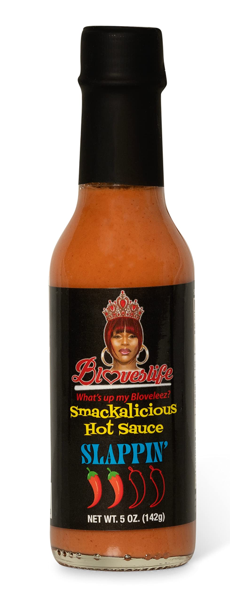 Bloveslife Smackalicious Ghost Pepper Hot Sauce 5 Oz - Vegan Organic Vinegar-Flavored Sauce, Low-Sodium, Low-Fat, All-Natural Slappin' Sauce