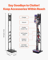 VEVOR Vacuum Stand, Compatible with V6 V7 V8 V10 V11 V15, Stable Vacuum Stand Holder with 4 Hooks for DC30 DC31 DC34 DC35 DC58 DC59 DC62 D74 Cordless