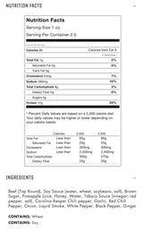 Jerky.com's Carolina Reaper Beef Jerky, Hottest Jerky in the World, 12g of Protein, All-Natural Keto Diet Snack, No Added Preservatives, 2.5 oz. Bag