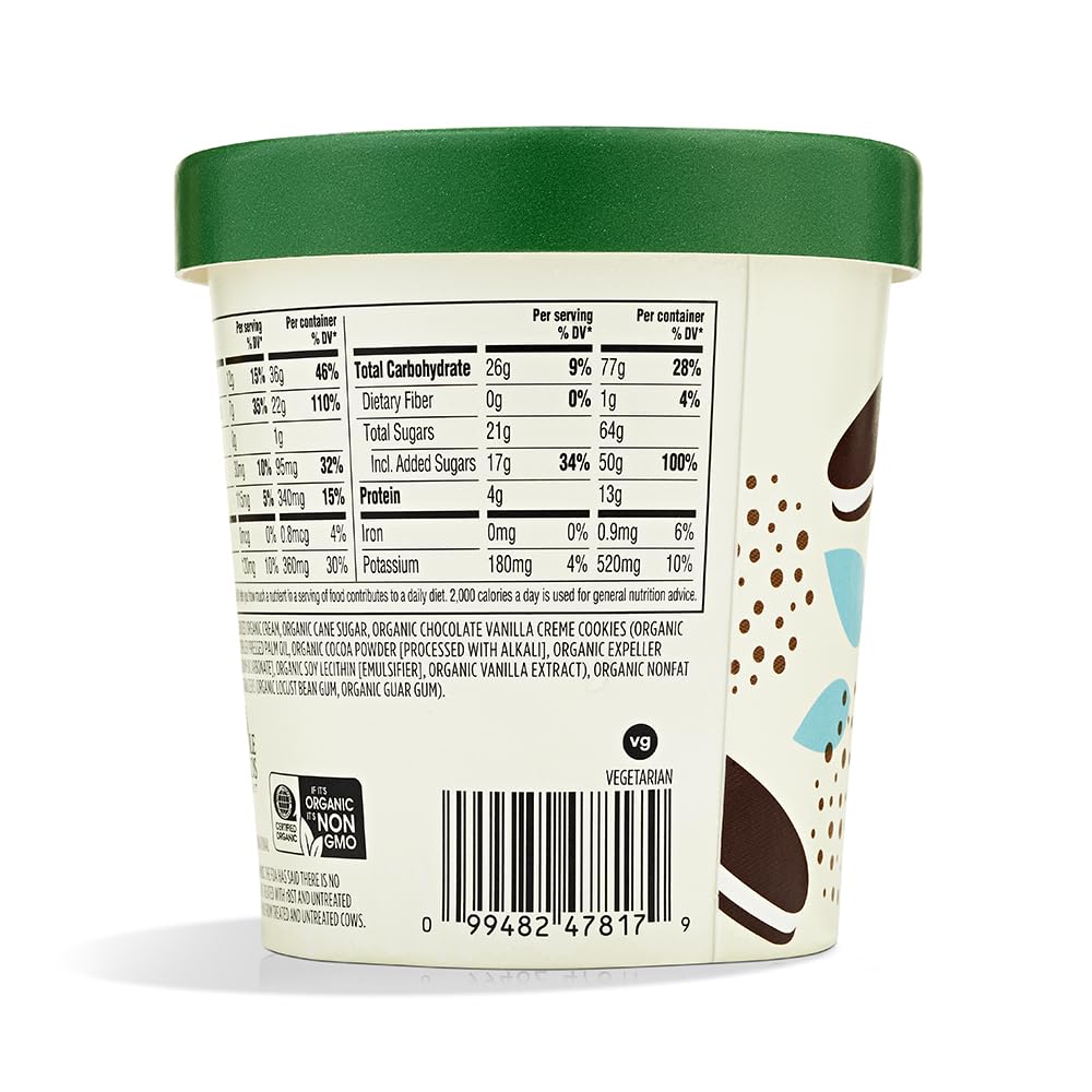 365 by Whole Foods Market, Organic Cookies & Cream Ice Cream, 1 pint