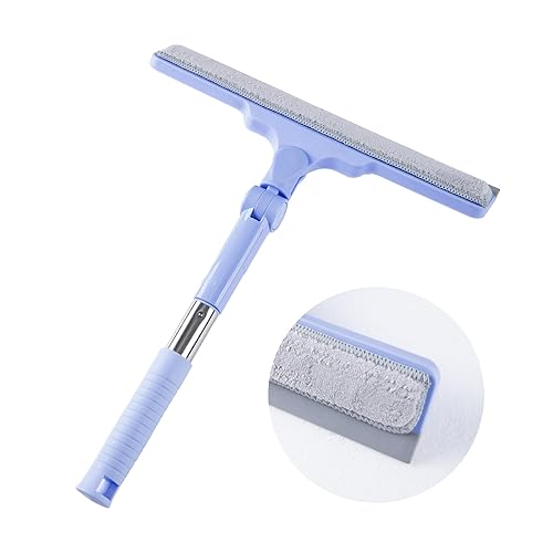 Shower Squeegee for Glass Doors, Cleaning Tile Wall,Car,Windshield Squeegee with 12" Blade and 15" Long Handle Bathroom Cleaner Tool for Household