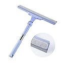 Shower Squeegee for Glass Doors, Cleaning Tile Wall,Car,Windshield Squeegee with 12" Blade and 15" Long Handle Bathroom Cleaner Tool for Household