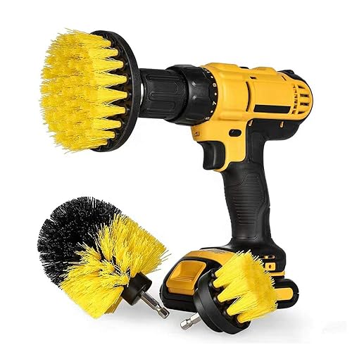 Chambridge 3 Pack Drill Brush Power Scrubber Cleaning Brush Set All Purpose Drill Scrub Brushes Kit for Grout, Floor, Tub, Shower, Tile, Bathroom