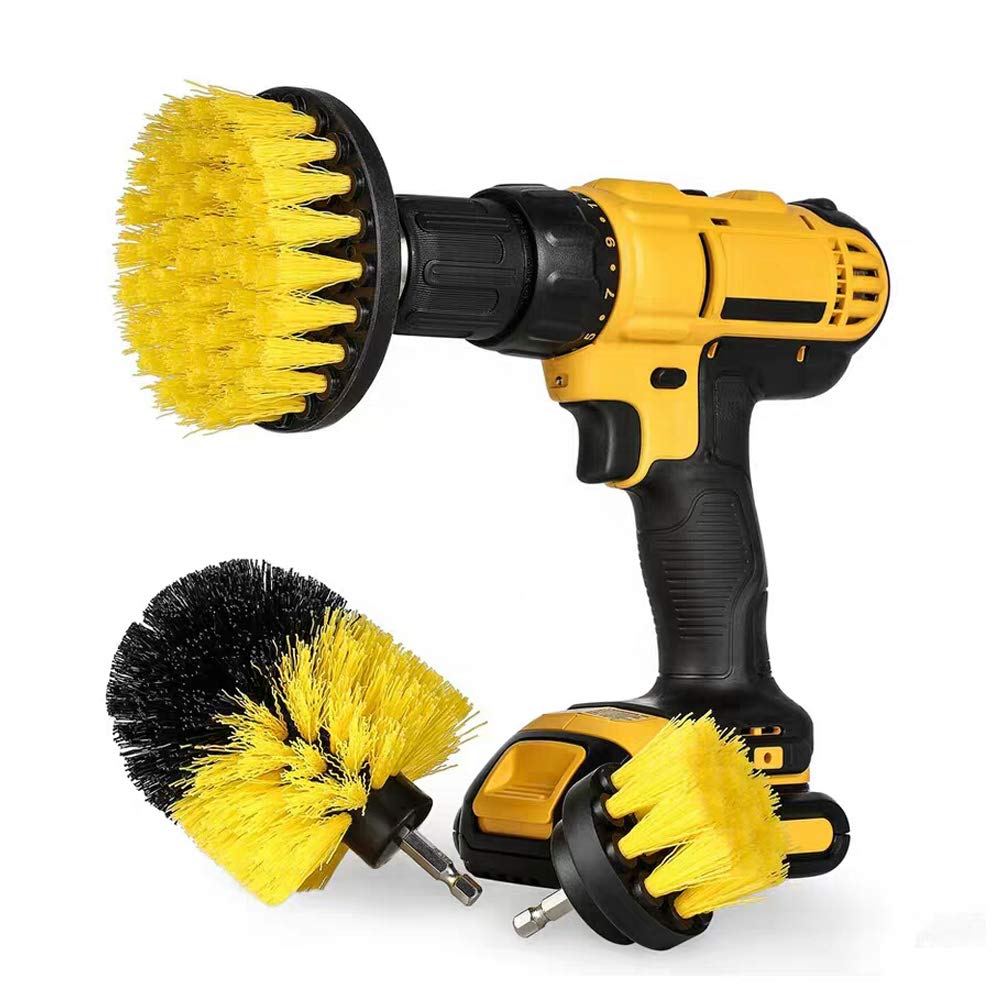 Chambridge 3 Pack Drill Brush Power Scrubber Cleaning Brush Set All Purpose Drill Scrub Brushes Kit for Grout, Floor, Tub, Shower, Tile, Bathroom