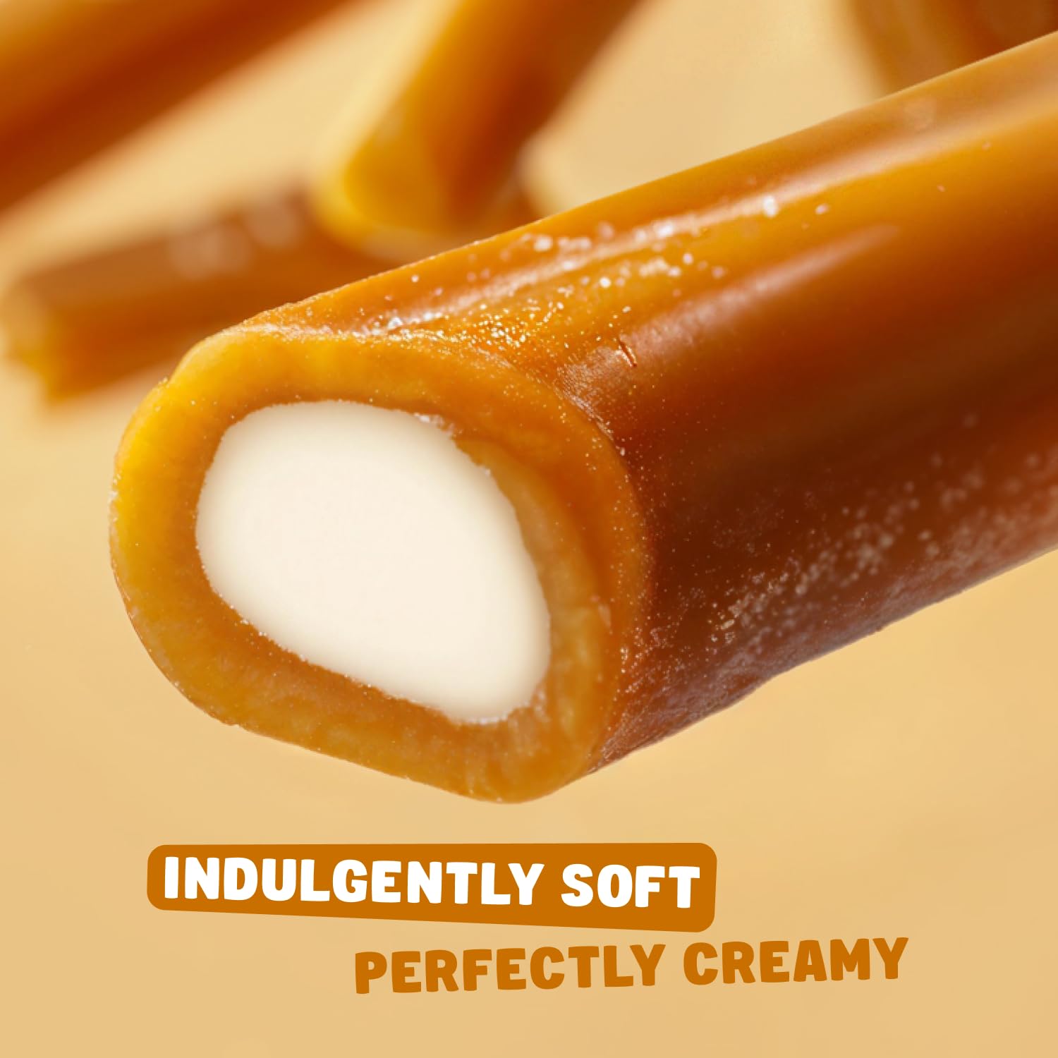Caramel Candy Vanilla 2 lb - Soft and Chewy, Filled With Cream, Individually Wrapped, Bulk Original Candies in Resealable Bag