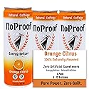 NoProof Energy Seltzer, Orange Citrus- 100% Naturally Flavored, Natural Green Tea Caffeine + Electrolytes, 0 Sugar, 0 Calories, 0 sucralose, 0