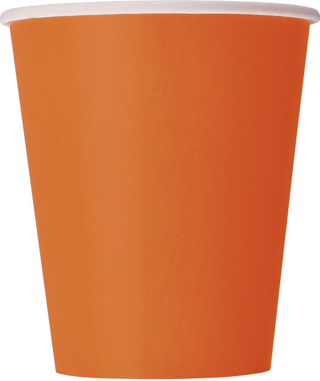 Plain Pumpkin Orange Disposable Paper Cups - 9oz, 14 Count - Ideal for Parties, Picnics, & All Occasions