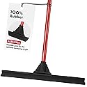 Heavy-Duty Floor Squeegee - Large 18" Wide Blade & 55" Long Handle Professional Grade Concrete, Garage & Commercial Rubber Squeegee Broom Floor