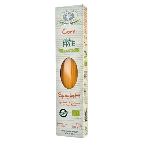 Rustichella d'Abruzzo Organic Corn Spaghetti - 250g Gluten-Free Pasta - Delicious Corn Flavor - Perfect for Creative Dishes