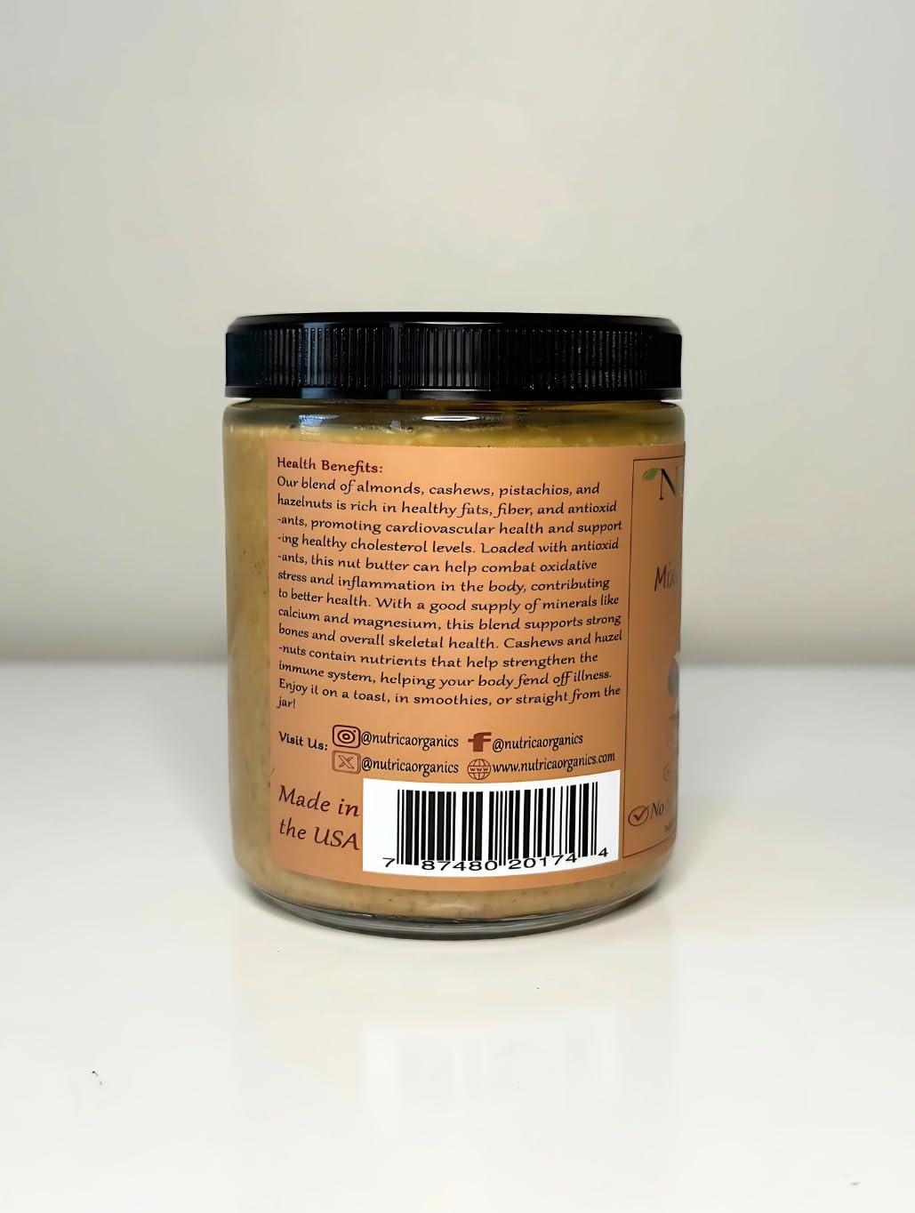Premium Mixed Nut Butter, Single Ingredients, No Salt, No Sugar, No Palm Oil, No Additives, Vegan, Plant Based Protein, Premium Roasted Cashews