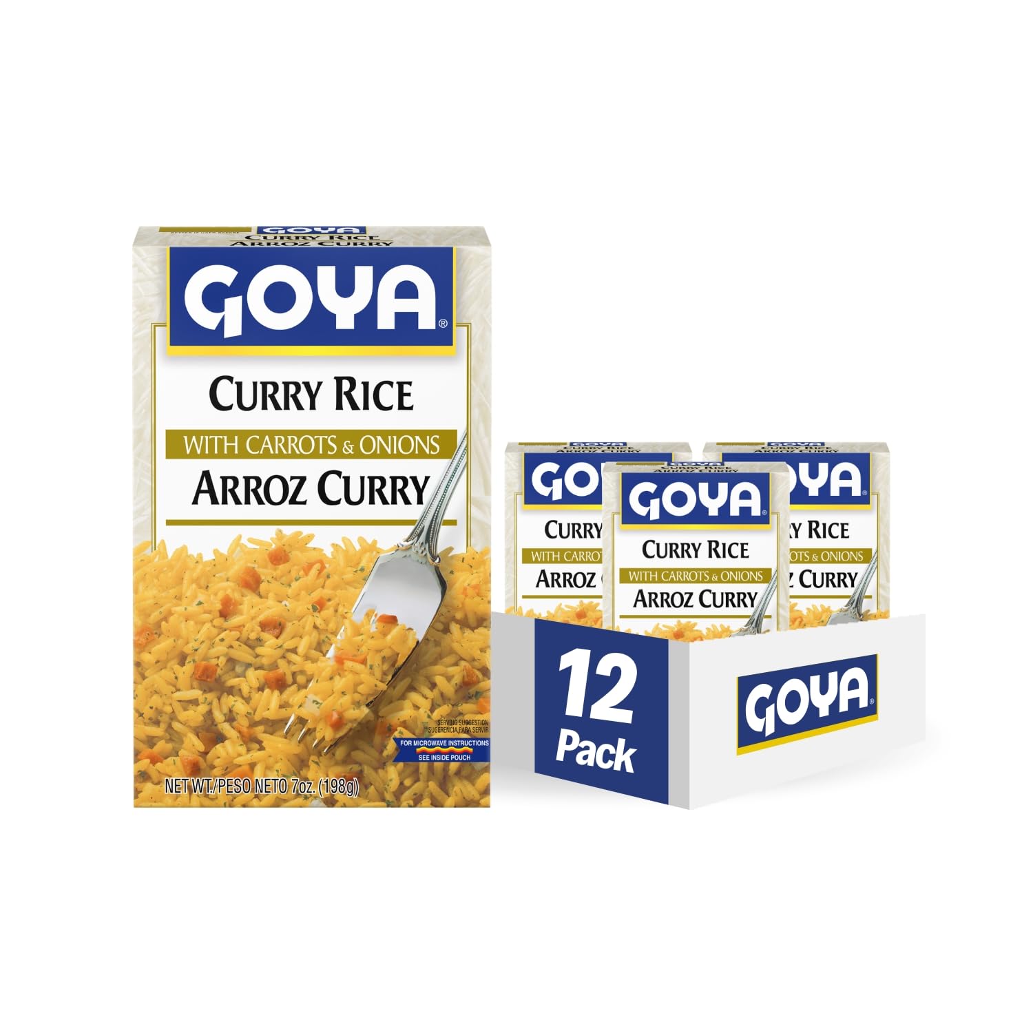Goya Foods Curry Seasoned Rice Mix, 7 Ounce (Pack of 12)