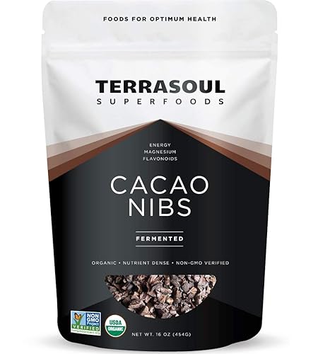 Terrasoul Superfoods Raw Organic Cacao Nibs, 16 Oz, Superfood Crunch for Smoothie Bowls, Nut Butter Spreads, Oatmeal and DIY Chocolate Creations