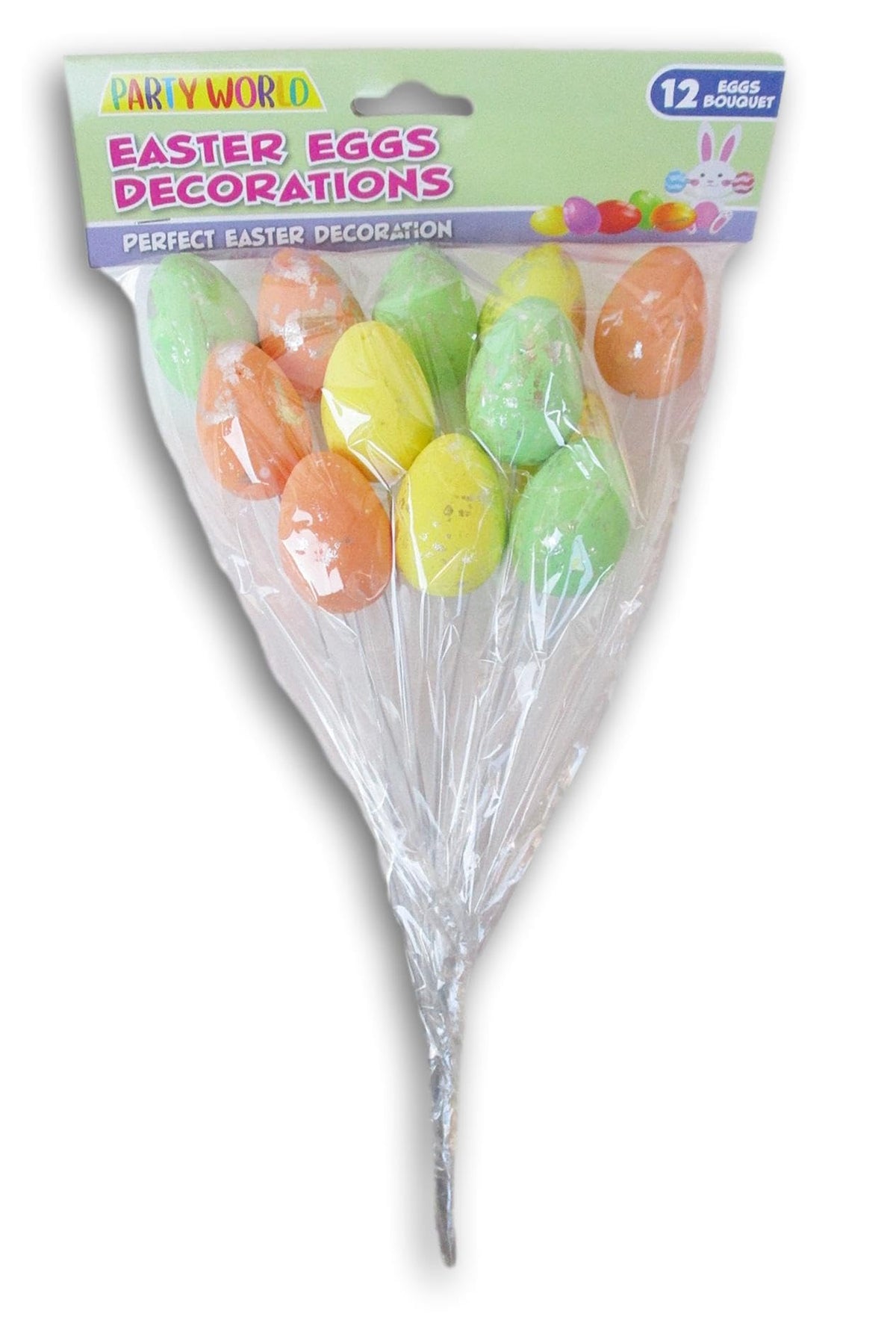 Easter Egg Picks - 12 Count - 10 Inches Tall - Colors Vary, Pastel, 79667