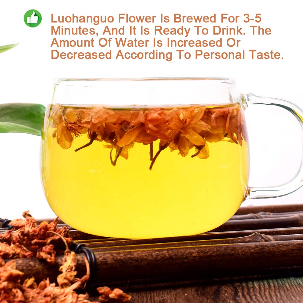 Plant Gift 100% Luohanguo Flower Tea, Monk Fruit Sweetener Herbal Tea (Grosvenor momordica Flower/Momordica grosvenori Flower/Siraitia Grosvenorii
