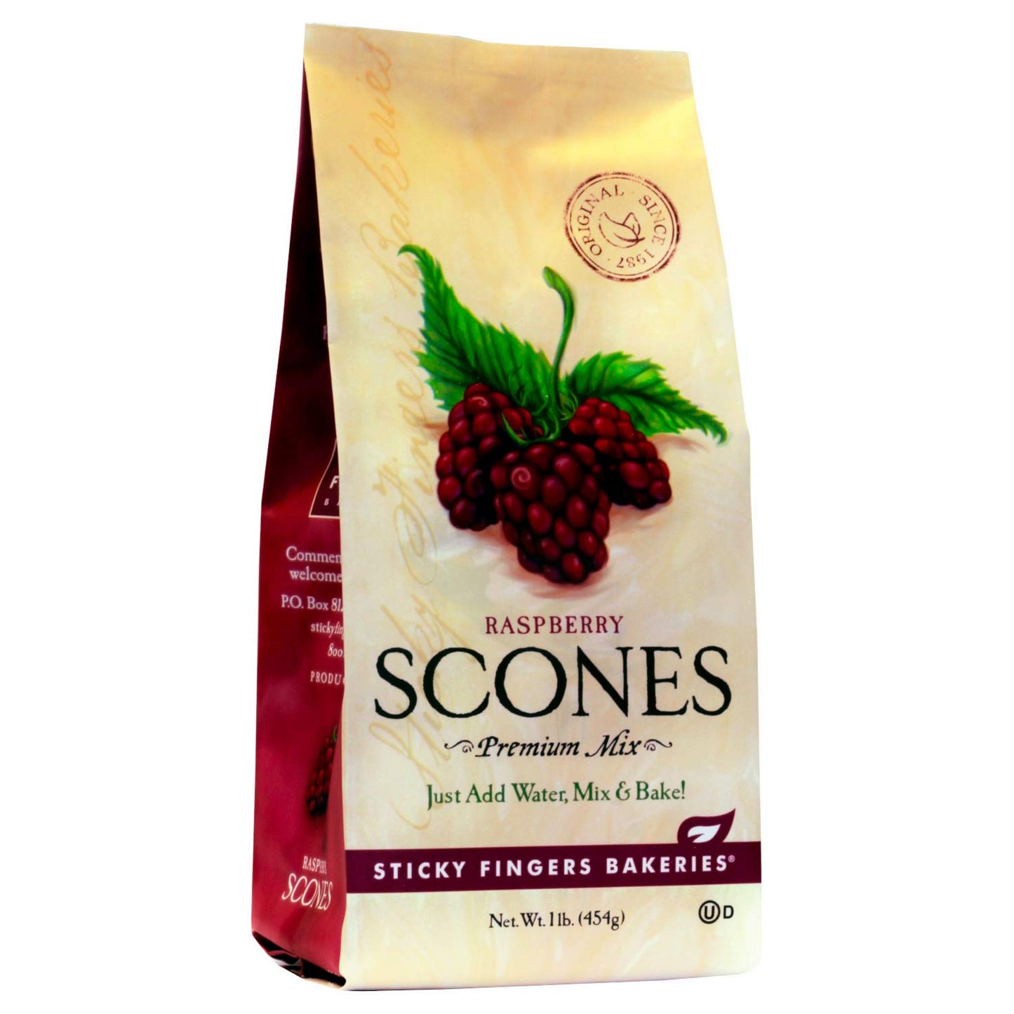 English Scone Mix with Raspberry by Sticky Fingers Bakeries - Easy to Make English Scones Fresh Baked, Makes 12 Scones (1pk)