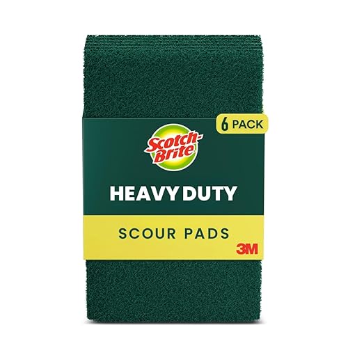 Scotch-Brite Heavy Duty Scouring Pad, Durable and Long-Lasting Dish Scrubber for Kitchen + Outdoor, 30 Scrub Pads for Uncoated Pots and Pans, Cast