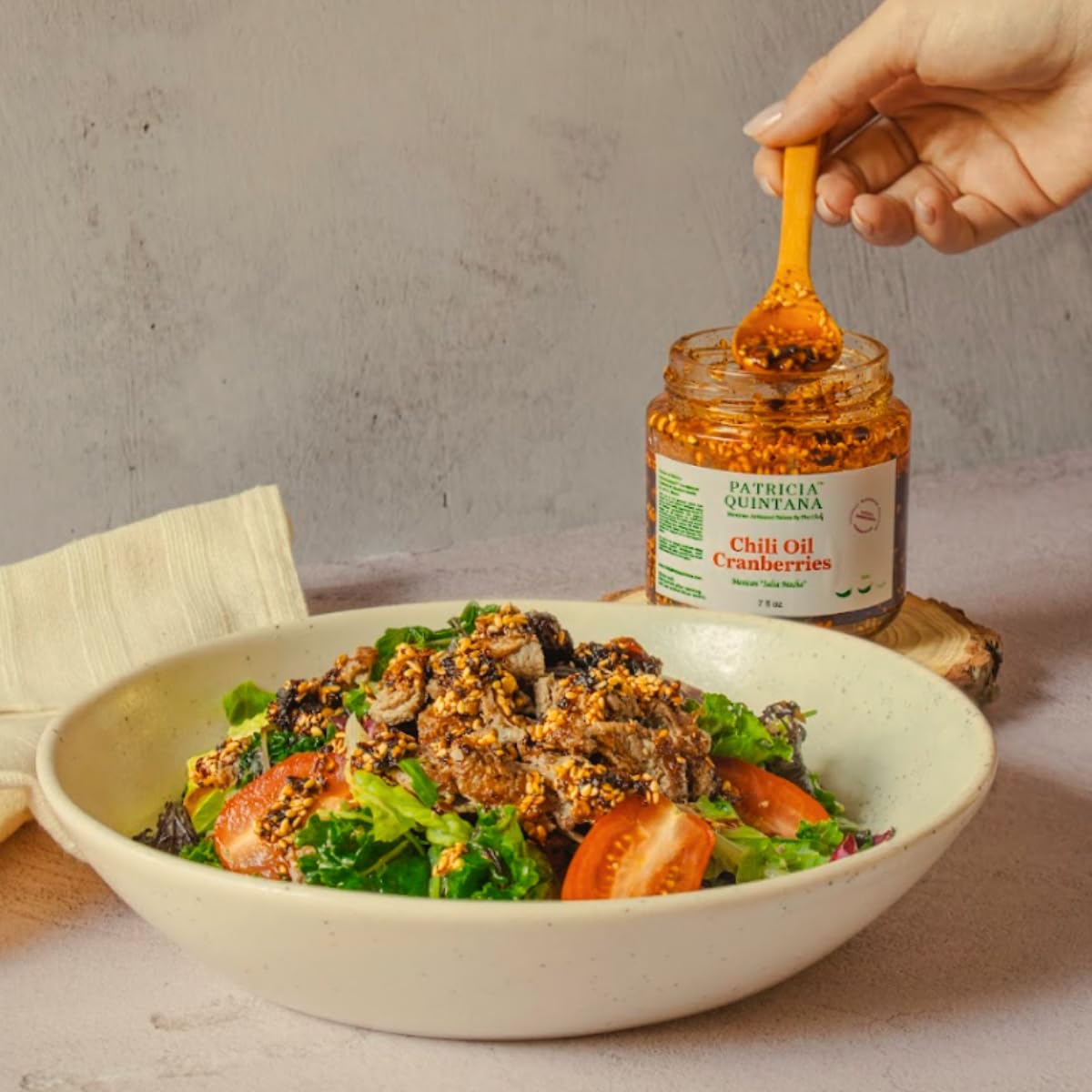 Patricia Quintana | Authentic Mexican Salsa Macha - Gourmet taste | Chili oil and cranberry | Handmade 100% Organic Ingredientes | Perfect Topping