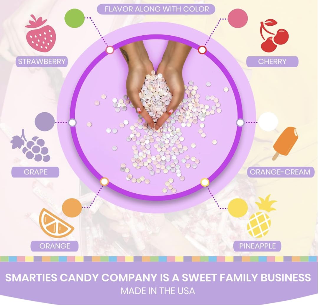 POSH PATTERNS Smarties Valentine's Candy Rolls, 18 Ounce - Valentine's Day Candy