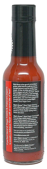 Elijah's Xtreme Ghost Pepper Hot Sauce, Handcrafted Award Winning Blend of Ghost Peppers, Habanero Garlic & Lime, Extreme Heat & Flavor (5 oz)