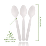 Ecovita 100% Compostable Spoons - 500 Large Disposable Utensils (6.5 in.) Bulk Size Eco Friendly Durable and Heat Resistant Alternative to Plastic