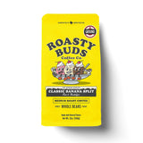 Roasty Buds Banana Split Ground Coffee 12oz | Flavored Dessert Coffee | Bold Roast | Gluten-Free, Non-GMO, No Sugar, Dairy, Soy, or Egg | Premium
