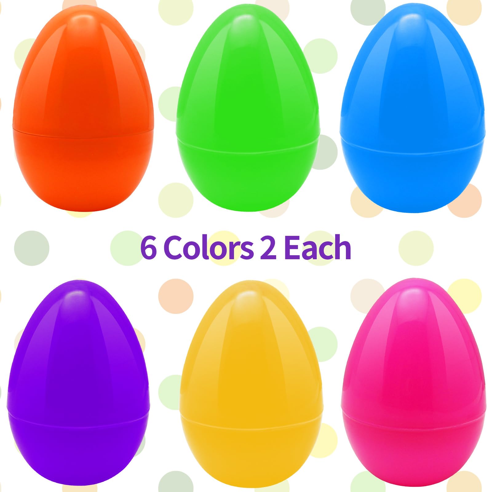 ZMCINER 12 PCS 6 Inch Jumbo Easter Eggs, Large Plastic Easter Eggs for Easter Basket Stuffers, Easter Party Favor, Classroom Prize