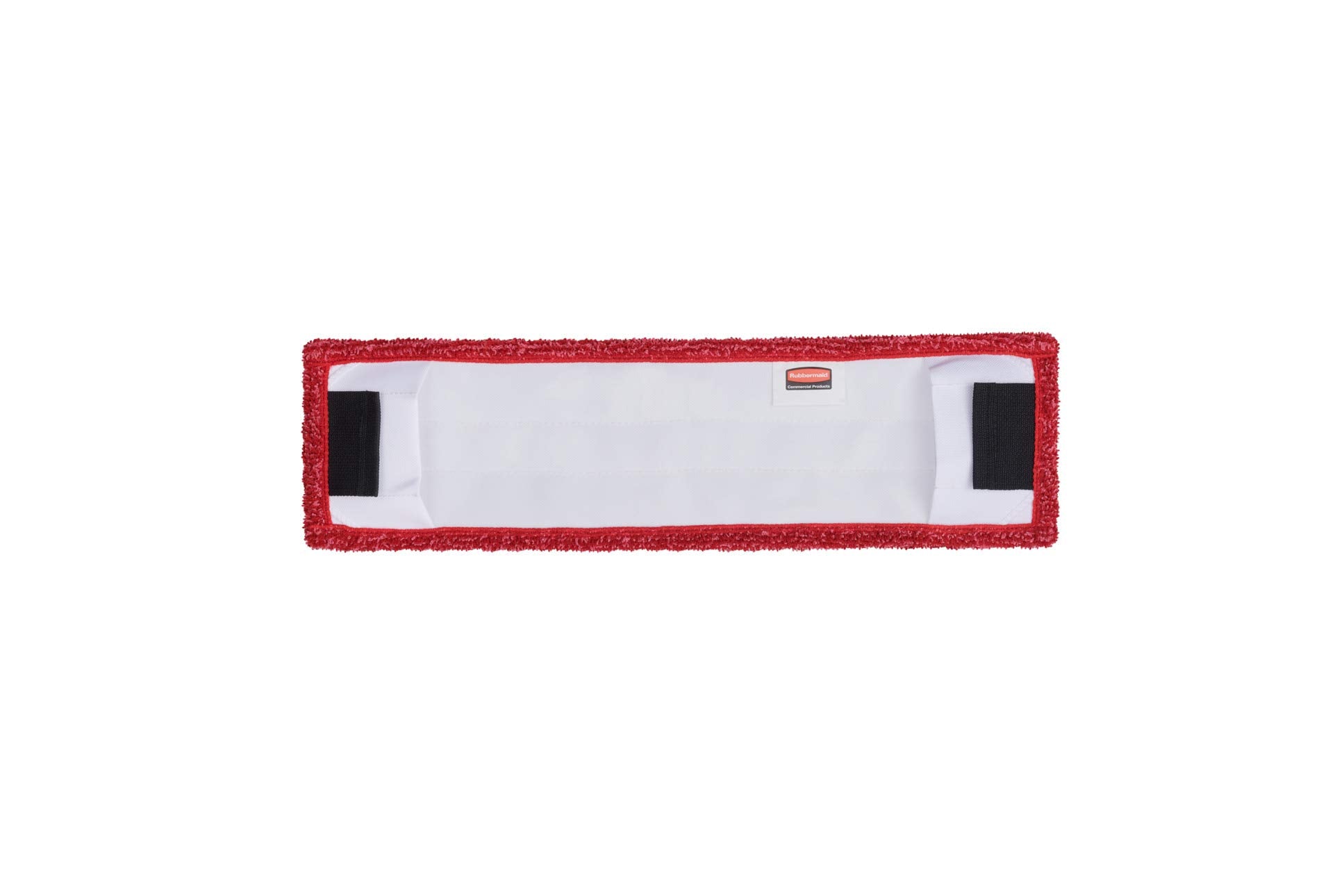 Rubbermaid Commercial Products 18 inch Adaptable Flat Mop Microfiber Pad, Red, for Janitorial/Professional Cleaners and Light-Duty Cleaning/Mopping