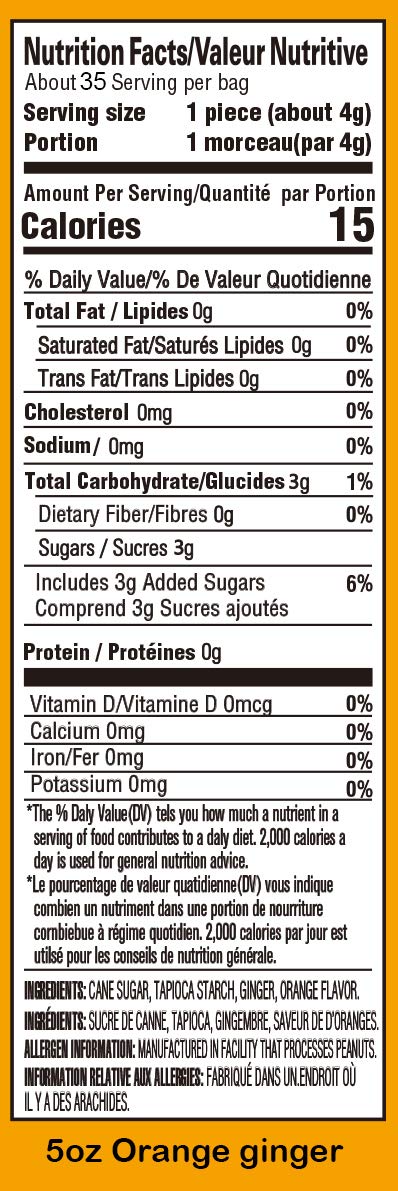 Gem Gem Ginger Candy Chewy Ginger Chews (Orange, 5.0oz, Pack of 3)