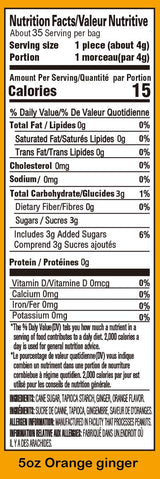 Gem Gem Ginger Candy Chewy Ginger Chews (Orange, 5.0oz, Pack of 3)